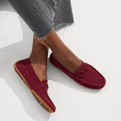 hover | Model wearing The Double Bit Driver in ReVelvet™ Cabernet.