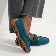 hover | Model wearing The Double Bit Driver in ReVelvet™ Everglade.