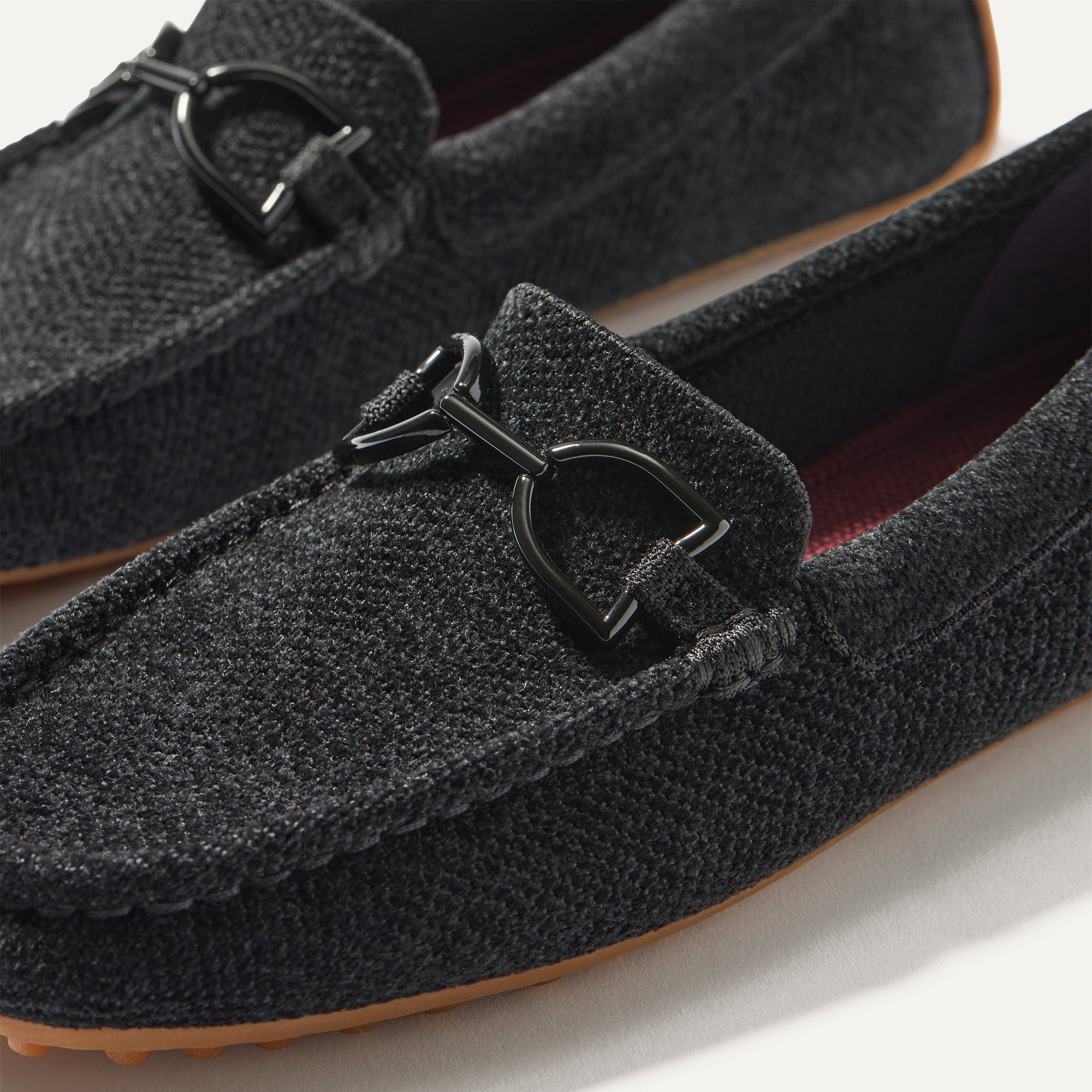 Close up of the toe and hardware of The Double Bit Driver in ReVelvet™ Black.