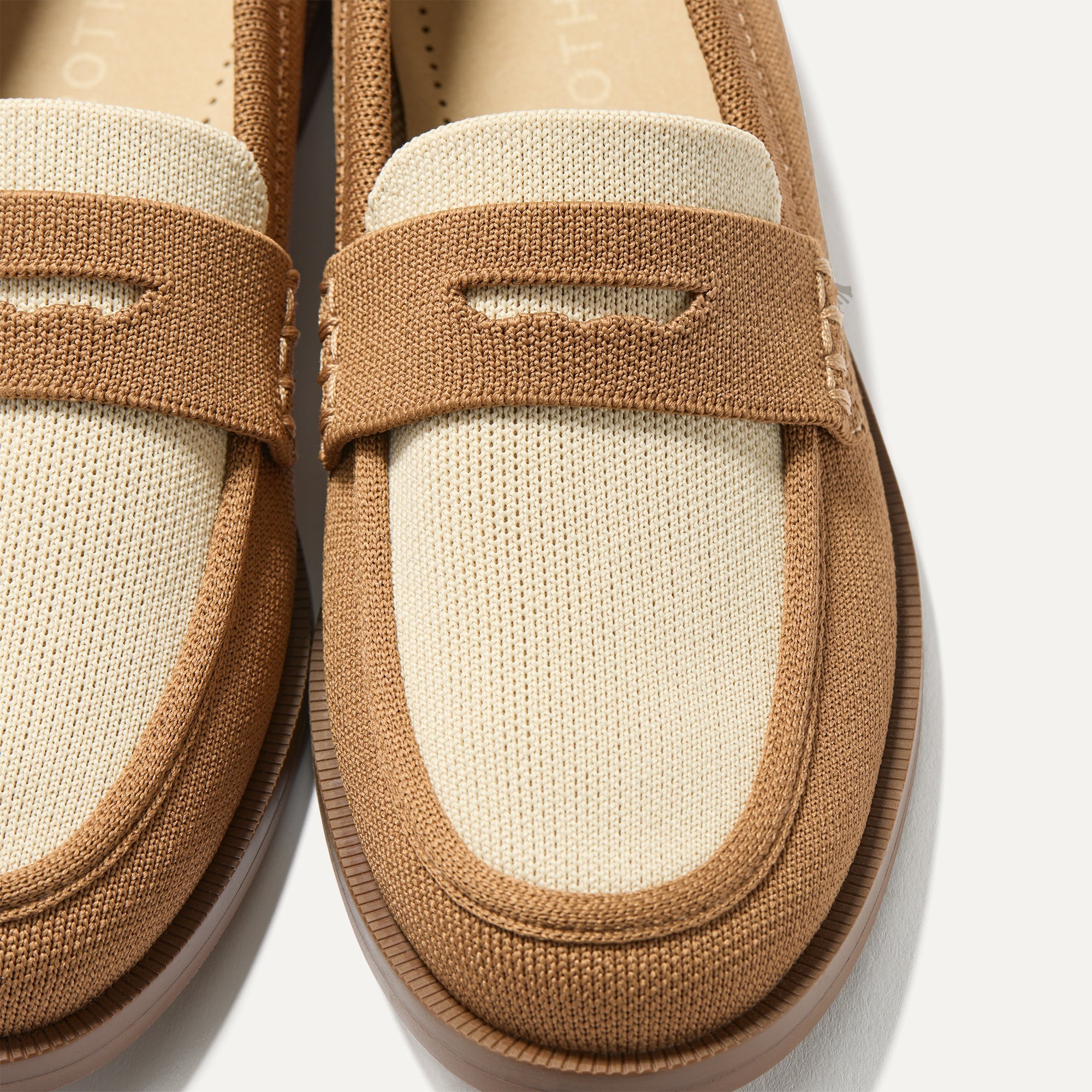 Close up of the toe and vamp of The Penny Loafer in Cortado.