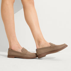 hover | Model wearing The Penny Loafer in Portobello.