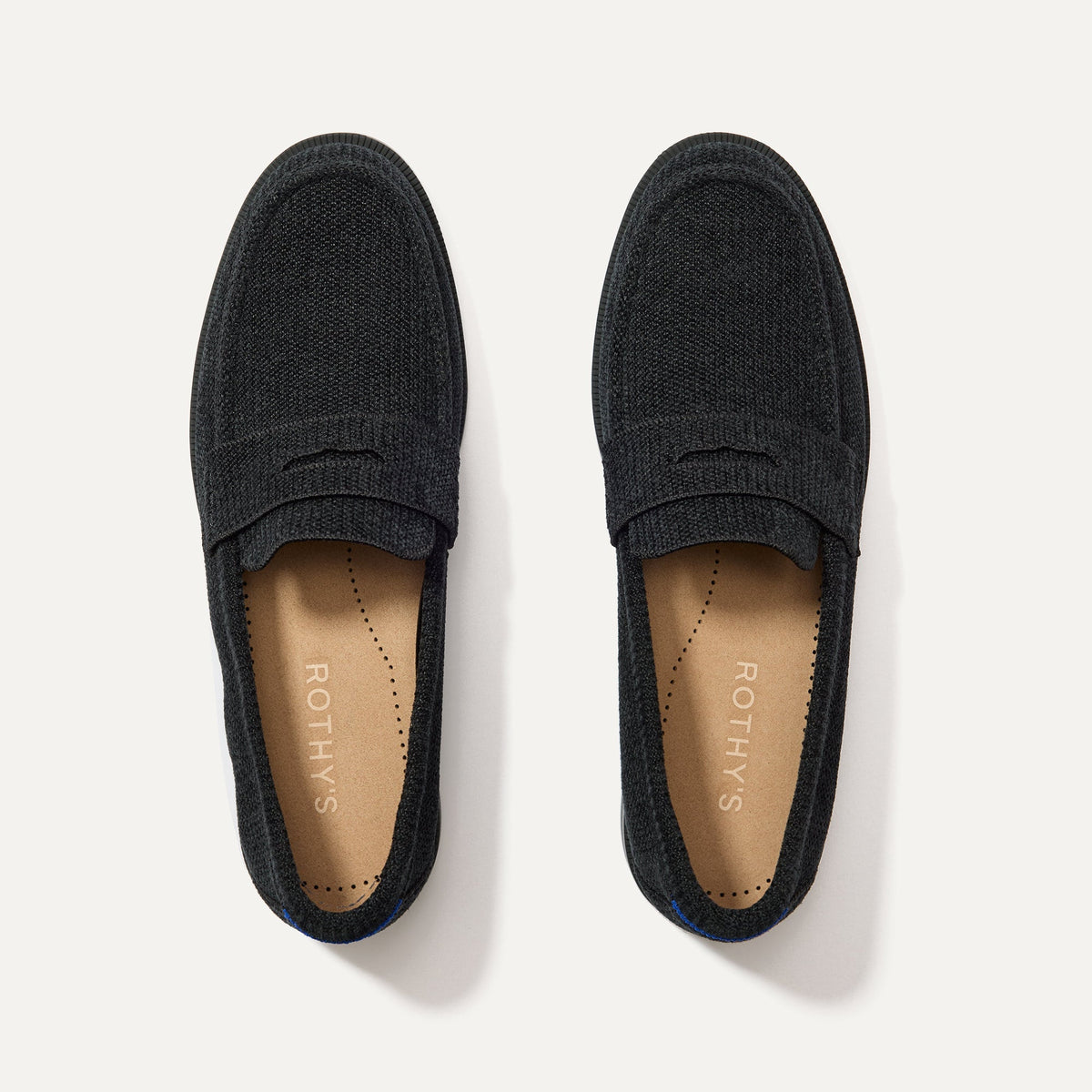 The Penny Loafer in ReVelvet™ Black shown from the top.