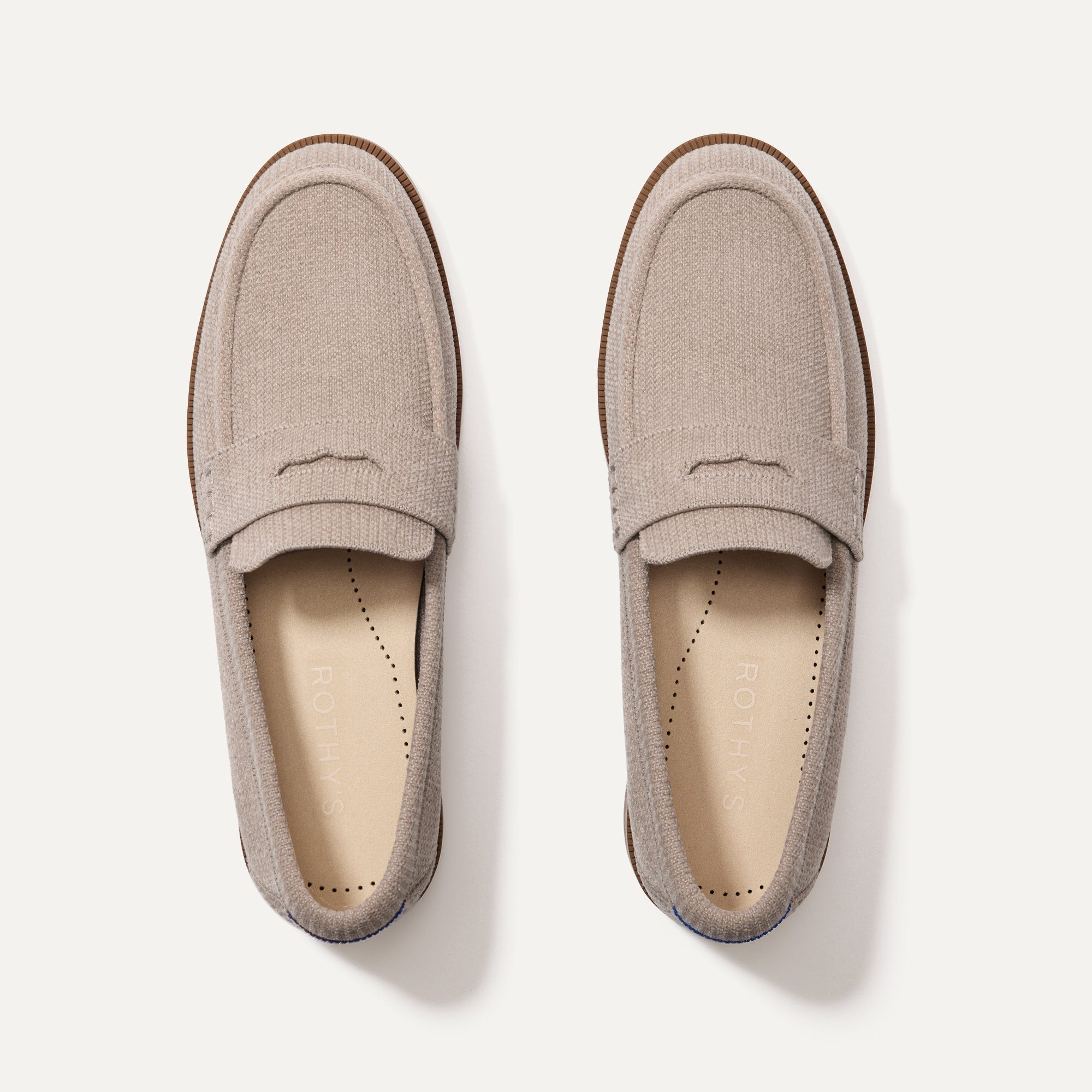 The Penny Loafer in ReVelvet™ Dove shown from the top.