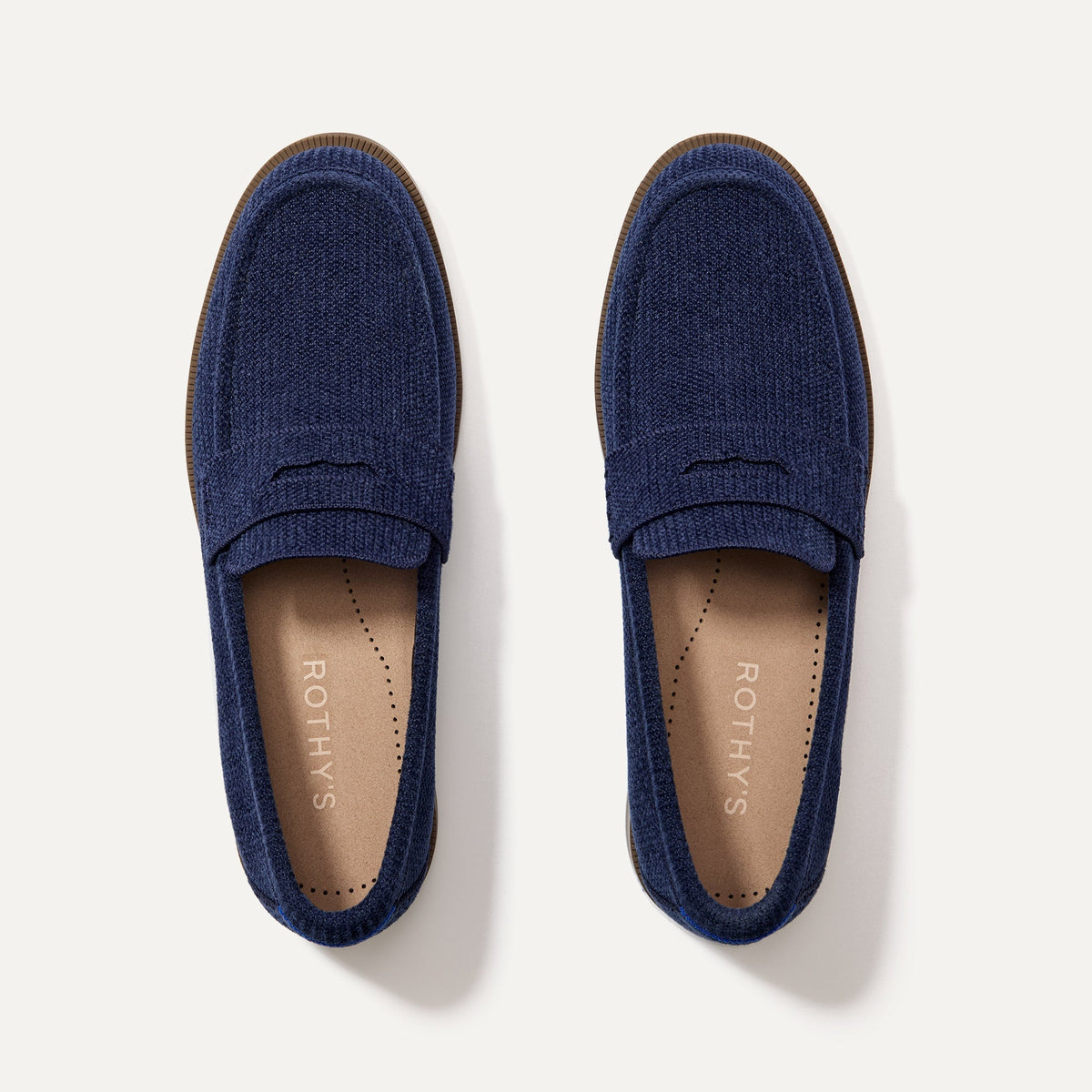 The Penny Loafer in ReVelvet™ Navy shown from the top.