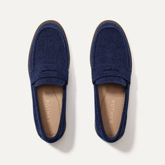 The Penny Loafer in ReVelvet™ Navy shown from the top.