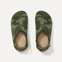 The Kids Clog in Green Camo shown from the top.