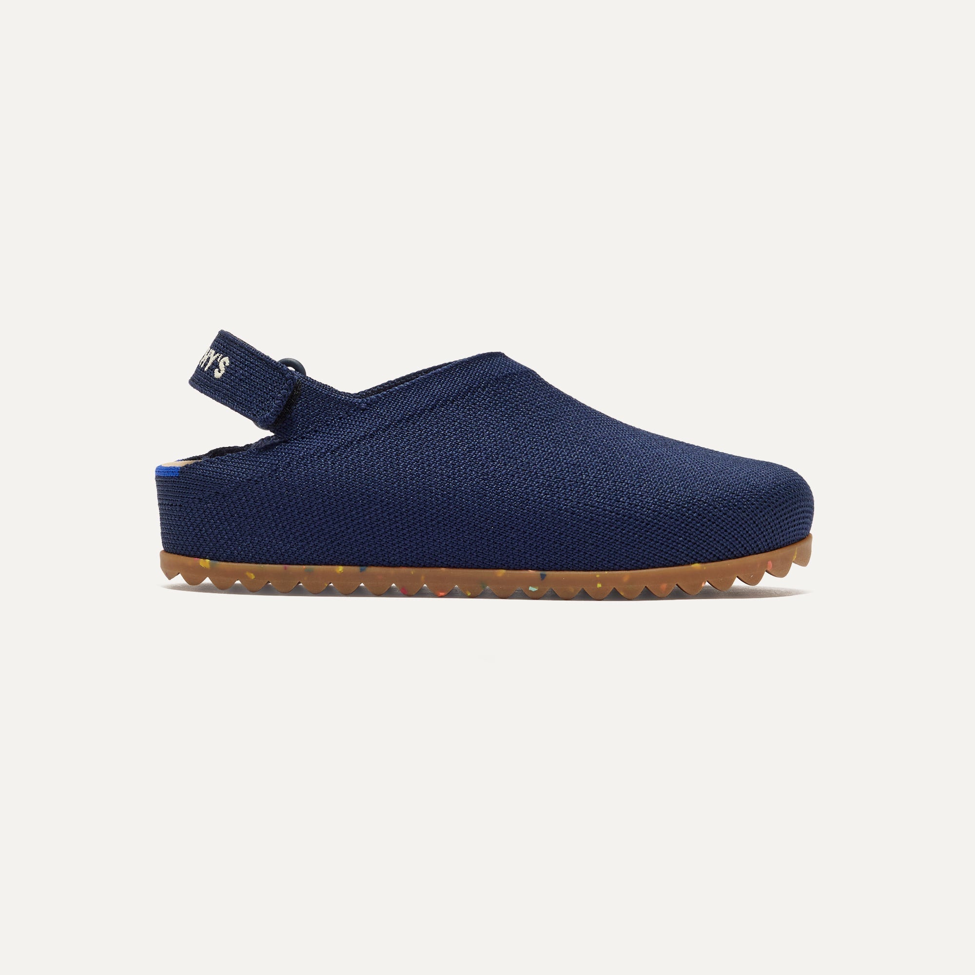 The Kids Clog in Midnight Confetti shown from the side.