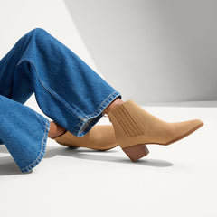 hover | Model wearing The Western Bootie in Wren.