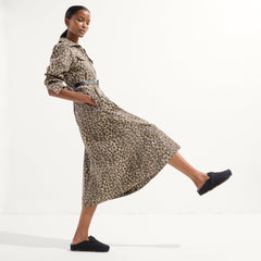 Alternate view of a model wearing The Braid Clog in Black.