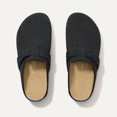 The Braid Clog in Black shown from the top.