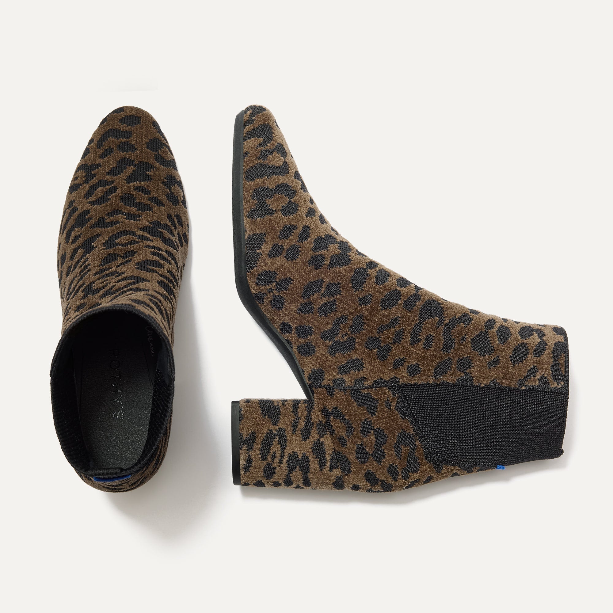 A pair of The High Classic Boot in ReVelvet™ Cheetah shown from the top.