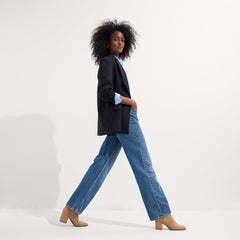 Alternate view of a model wearing The High Classic Boot in Tobacco.