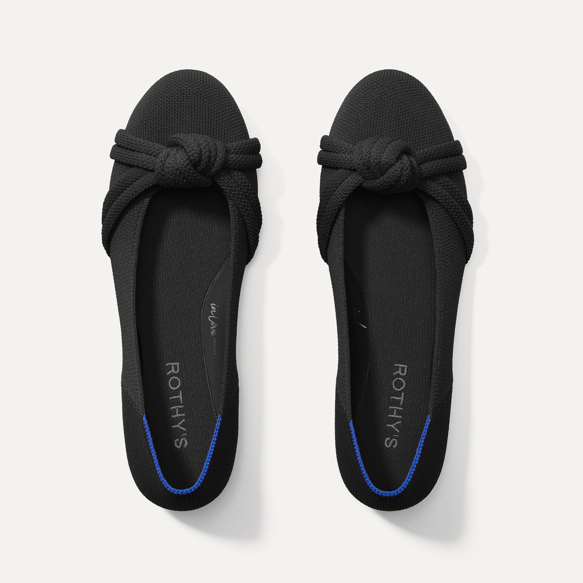 The Knot Ballet Flat in Black shown from the top.