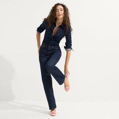 Alternate view of a model wearing The Knot Ballet Flat in Peony.