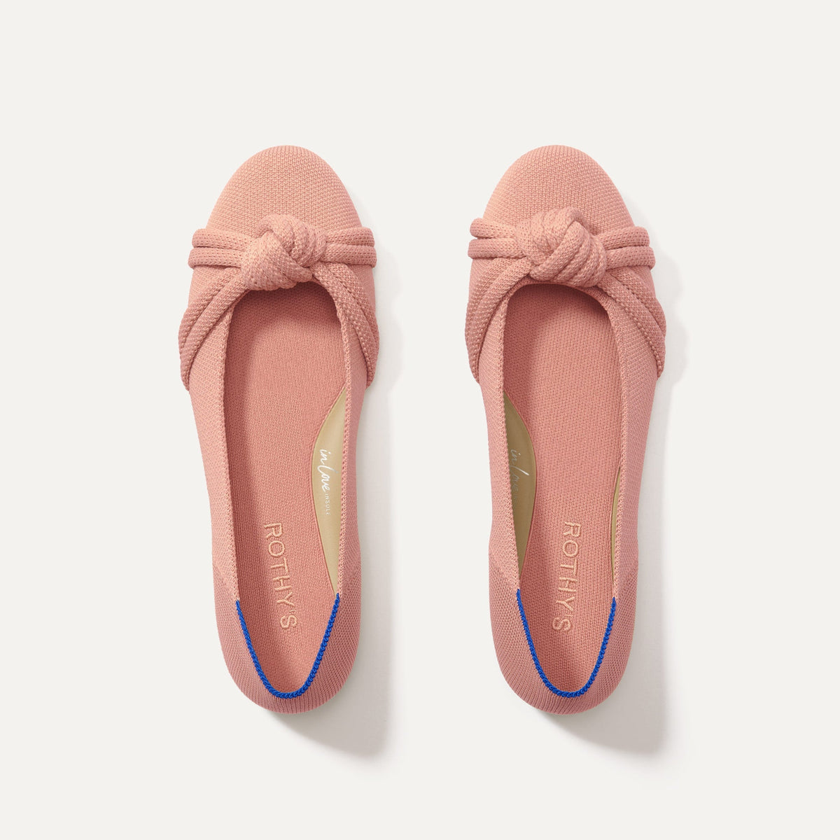 The Knot Ballet Flat in Peony shown from the top.