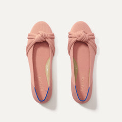 The Knot Ballet Flat in Peony shown from the top.