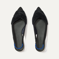 The Twist Point Slingback in Black shown from the top.
