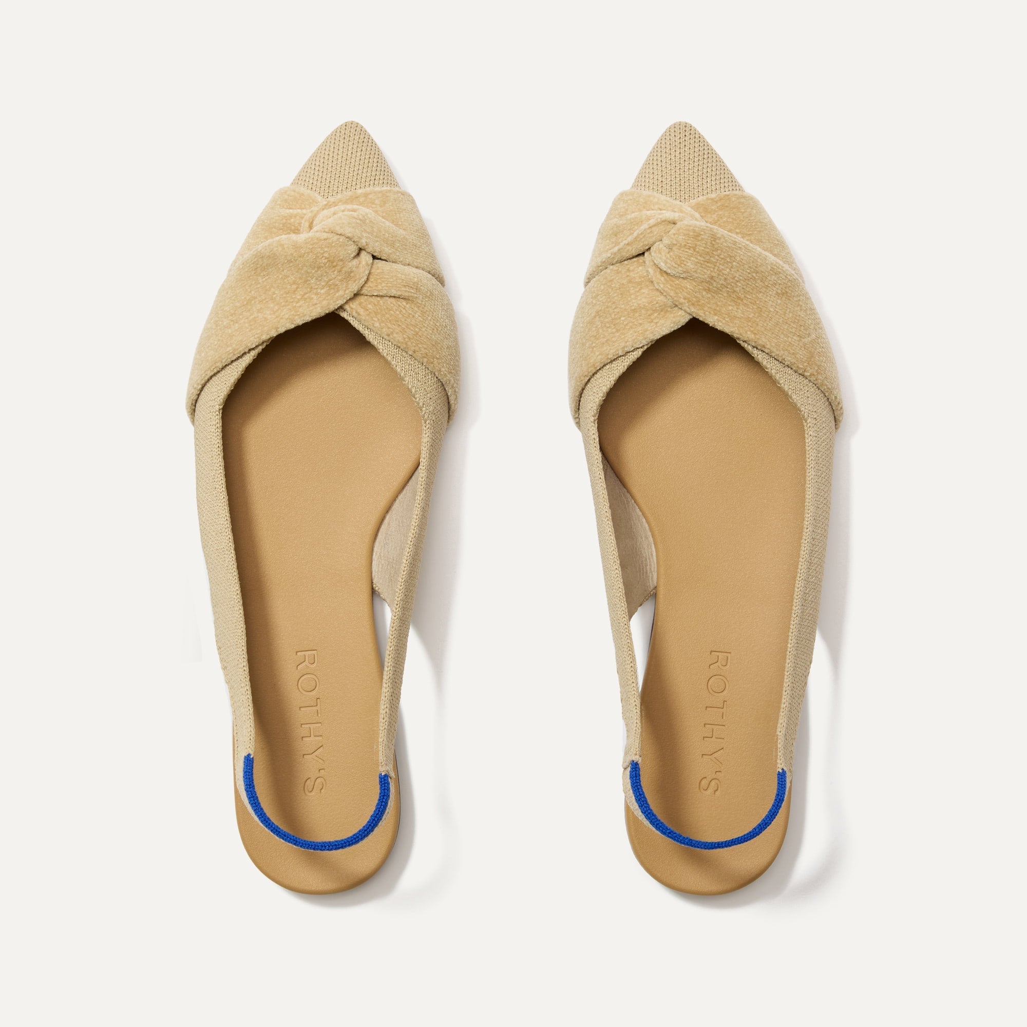 The Twist Point Slingback in Brioche shown from the top.