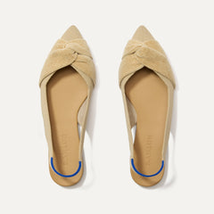 The Twist Point Slingback in Brioche shown from the top.