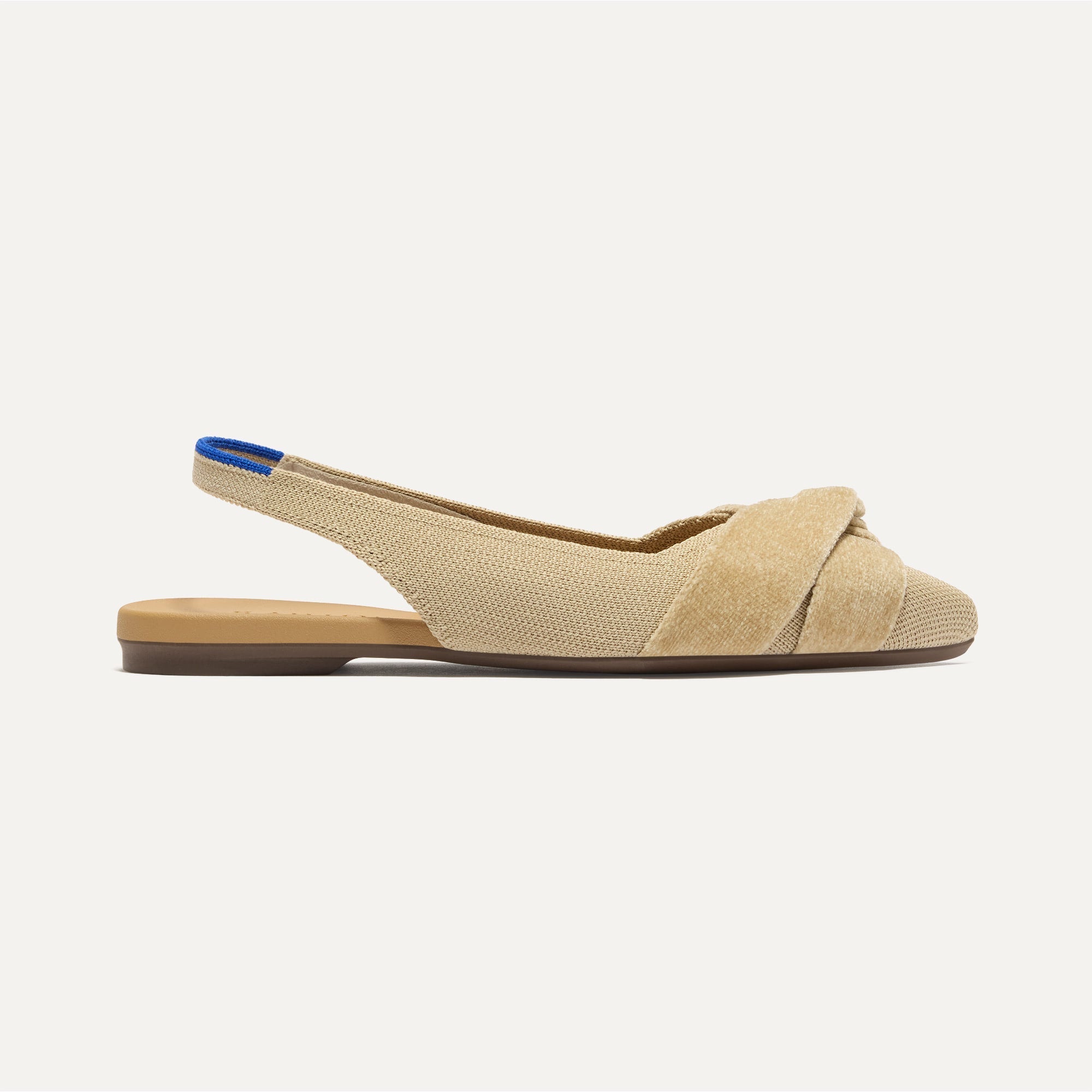 The Twist Point Slingback in Brioche shown from the side.