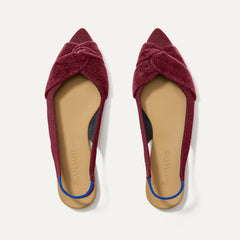 The Twist Point Slingback in Cabernet shown from the top.