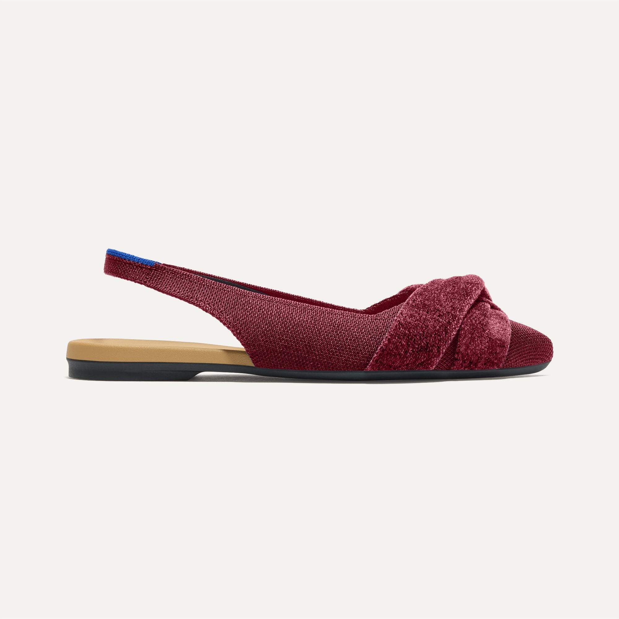 The Twist Point Slingback in Cabernet shown from the side.