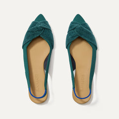 The Twist Point Slingback in Everglade shown from the top.