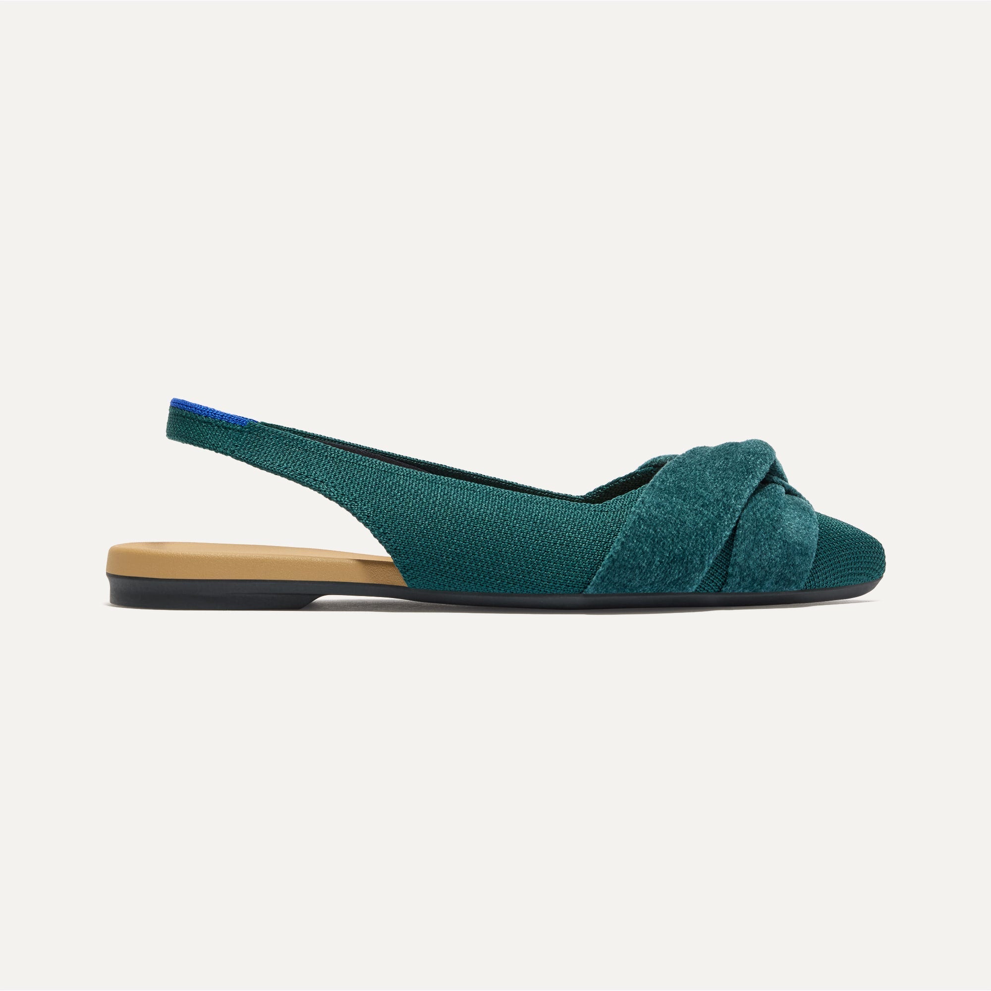 The Twist Point Slingback in Everglade shown from the side.