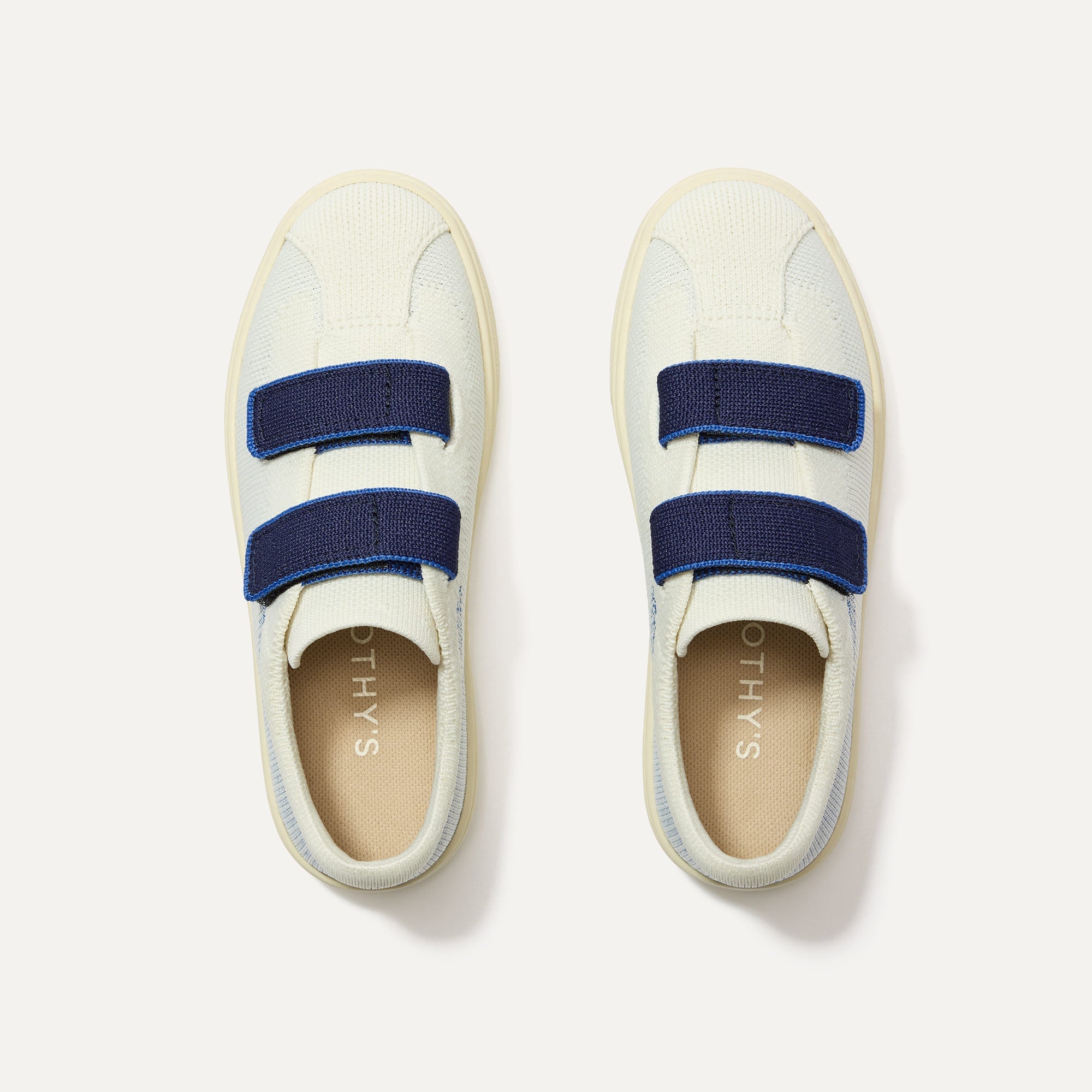 The Kids Strap Sneaker in Blue Raspberry shown from the top.