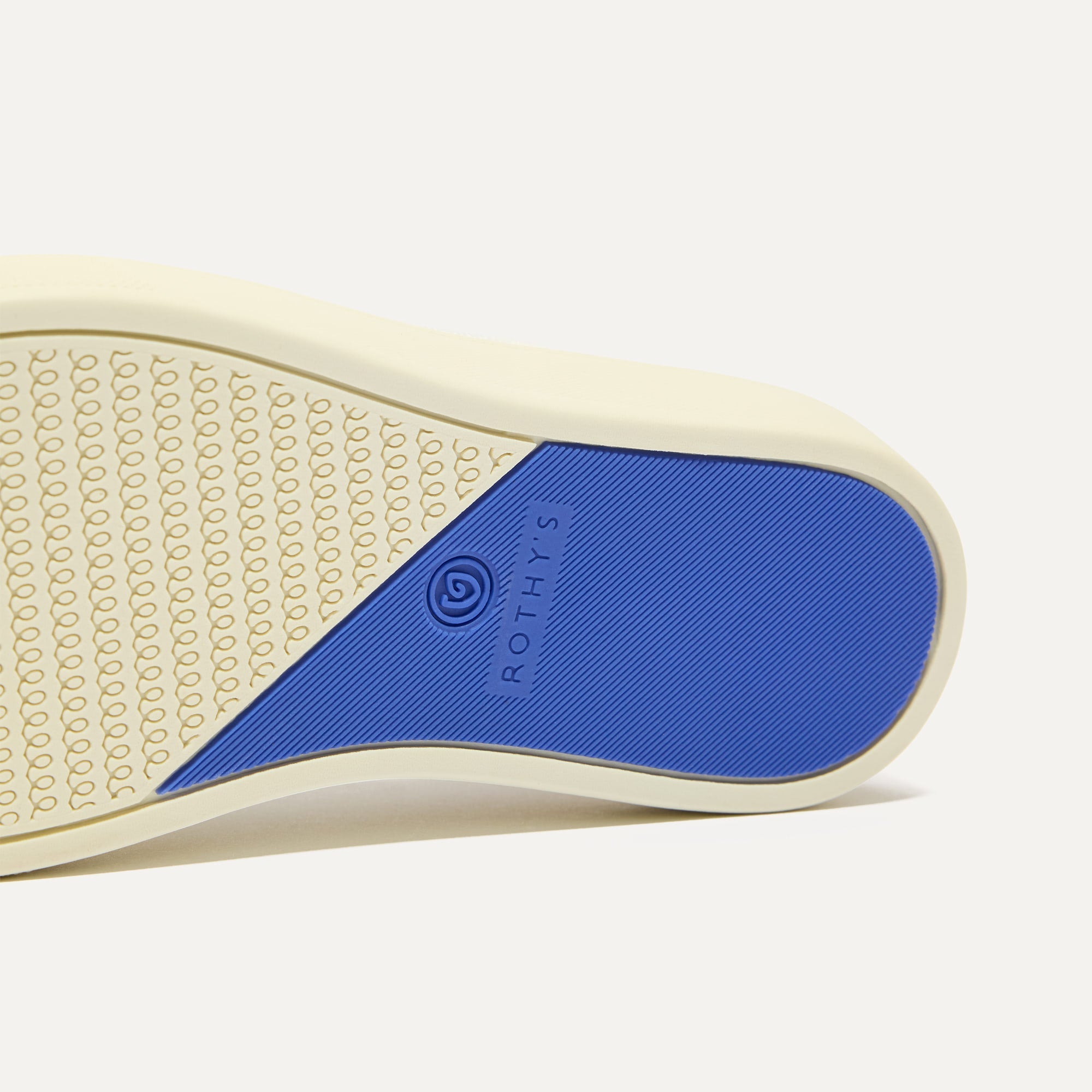 The sole of The Kids Strap Sneaker in Vanilla Ice.